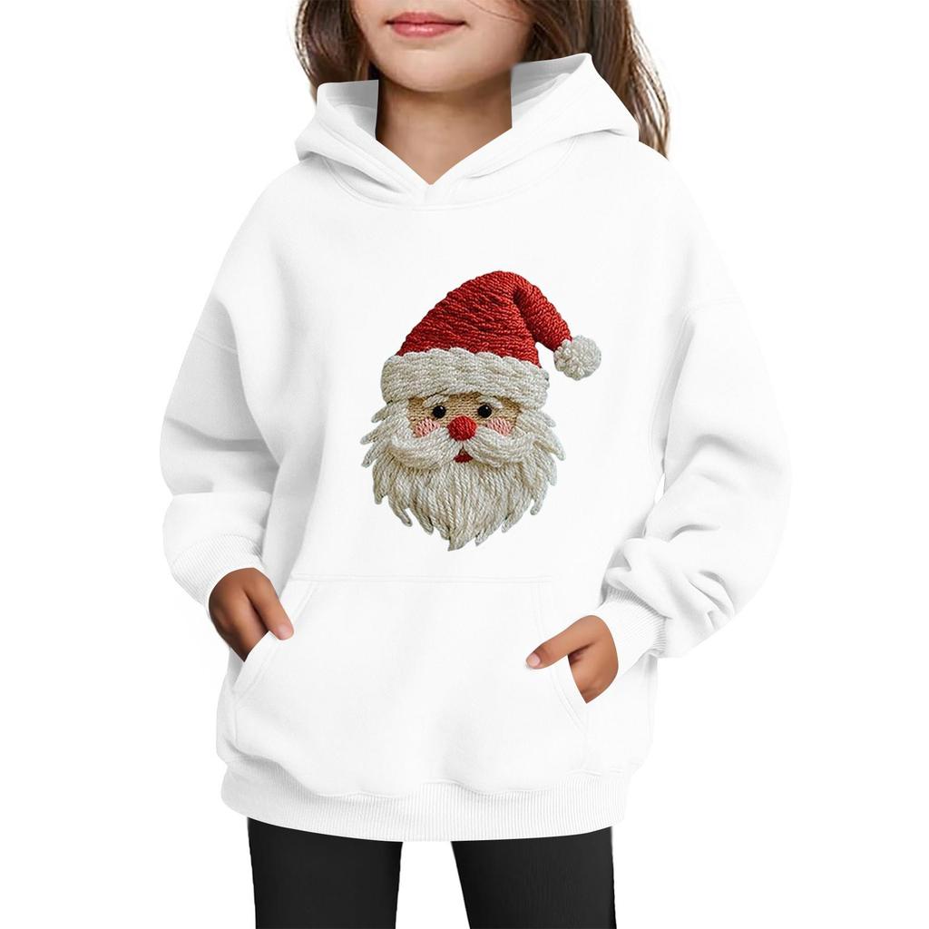 Толстовки для девочек-подростков Худи с длинным рукавом на шнурке Пуловер Милое принтованное Худи оверсайз Рождество