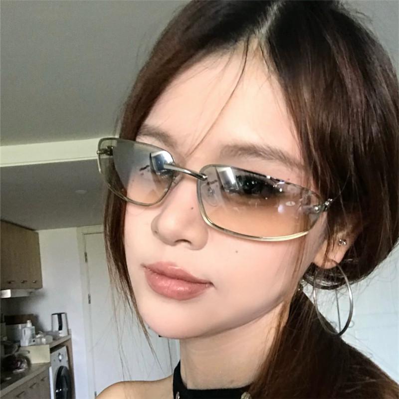 Ретро Солнцезащитные очки «Кошачий глаз» Y2K - Серебристый металлик, Высококлассный европейский и американский стиль