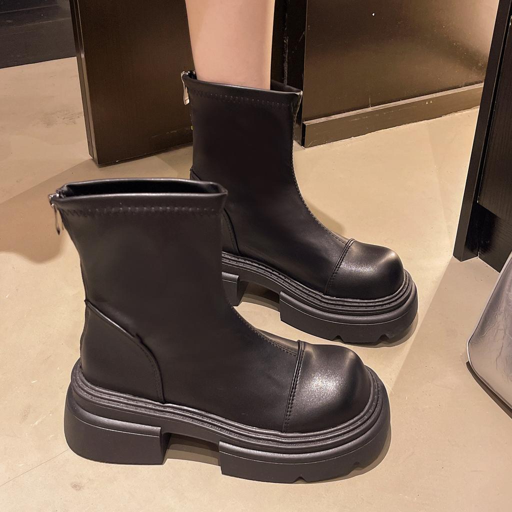 Fashion Classic Versatile Platform Heightening Martin Boots Women's Autumn and Winter New Women's Boots Trendy Shoes