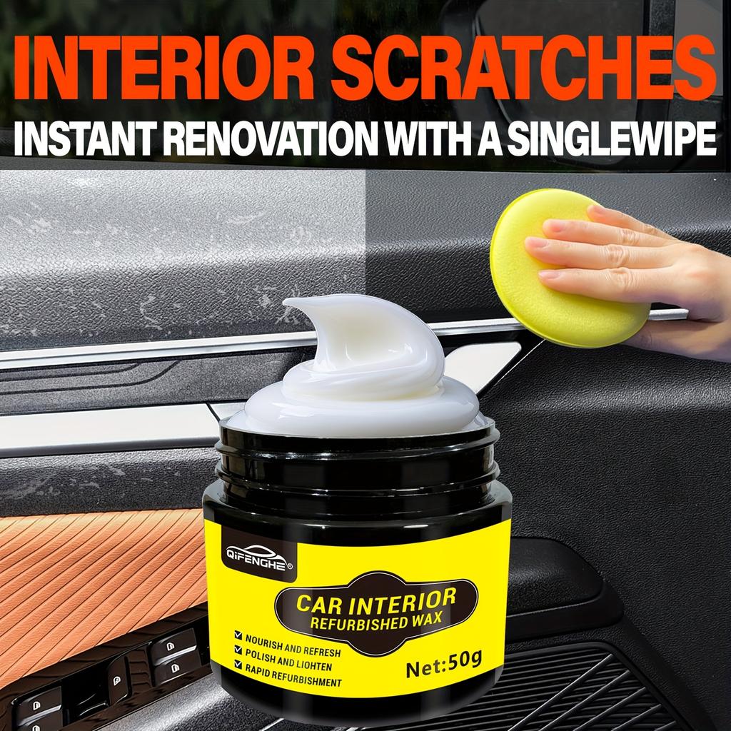 Pro Car Interior Renewal Wax - 5min UV Defense & Anti-Aging Polish for Multi-Surfaces