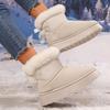 Модные женские зимние утолщенные короткие сноубутсы, теплая повседневная обувь, нескользящие ботильоны на плоской подошве для студентов и взрослых, Zapatos De Mujer