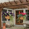 2 Pack 12 Inch Hanging Plant Baskets Metal Wire Frame With Natural Coconut Fiber Liner For Outdoor Garden Patio Decor