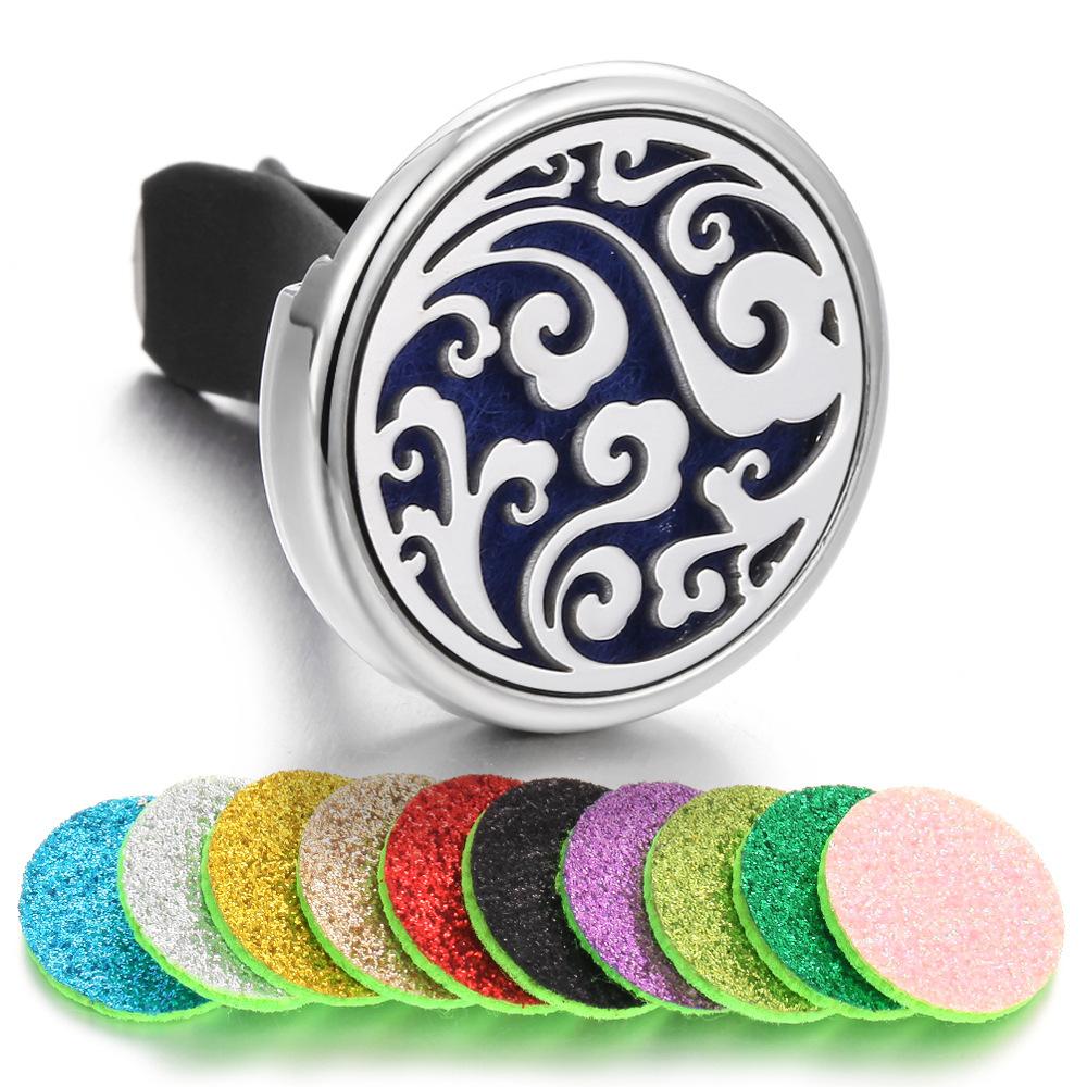 Stainless Steel Hollow Car Bracket Car Aromatherapy Trend Clip Life Tree Car Aromatherapy Clip Perfume Dispenser