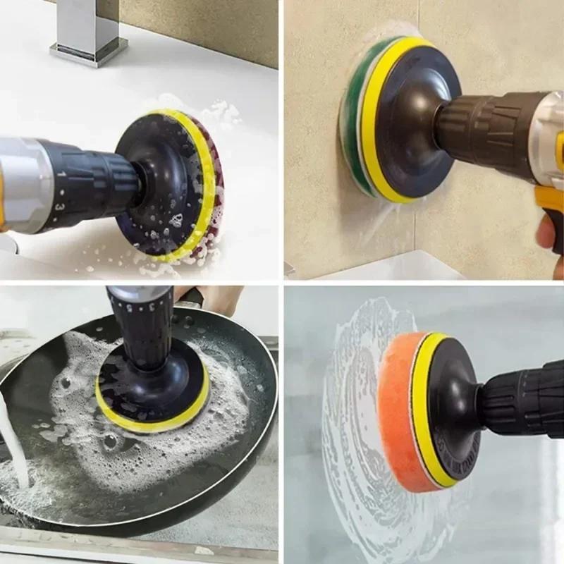 4-дюймовая Power Scrubber Чистящая насадка Насадка для роторного инструмента Электрическая мягкая насадка для дрели Наборы для чистки ванн, стекла, камня, плитки для полировки