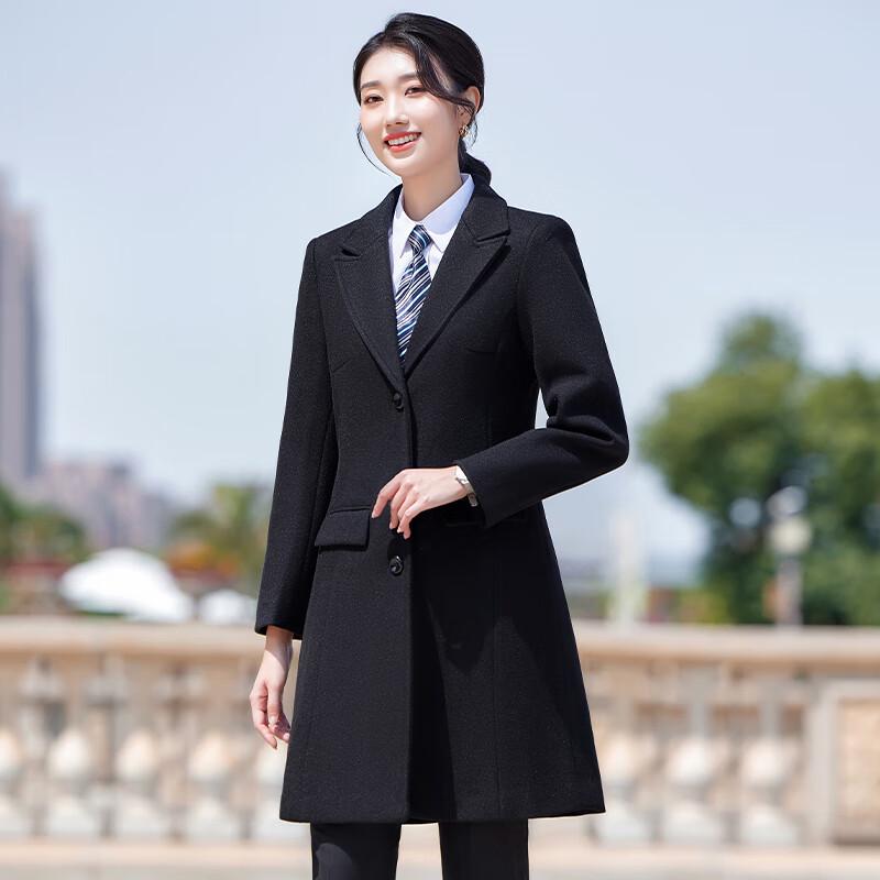 Troloman Women's Mid-Length Padded Wool Blend Overcoat