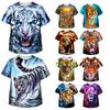 Kids Tiger T-shirt Funny Cool 3D Printed T-shirts Boys Girls Summer Casual Round Neck Top Tees