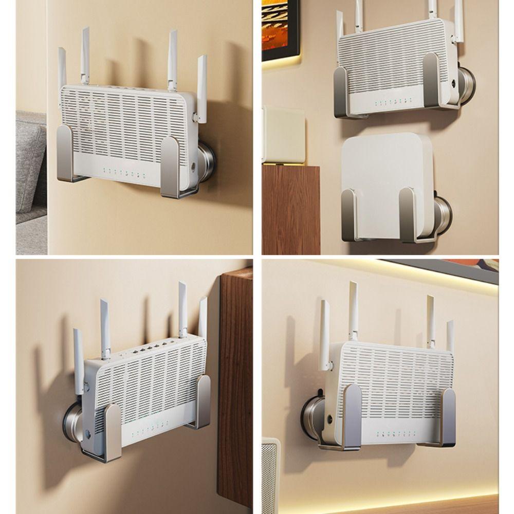 2Pcs Suction Cup Wifi Placement Rack No Drill Wall Support Bracket New Router Power Strip Holder