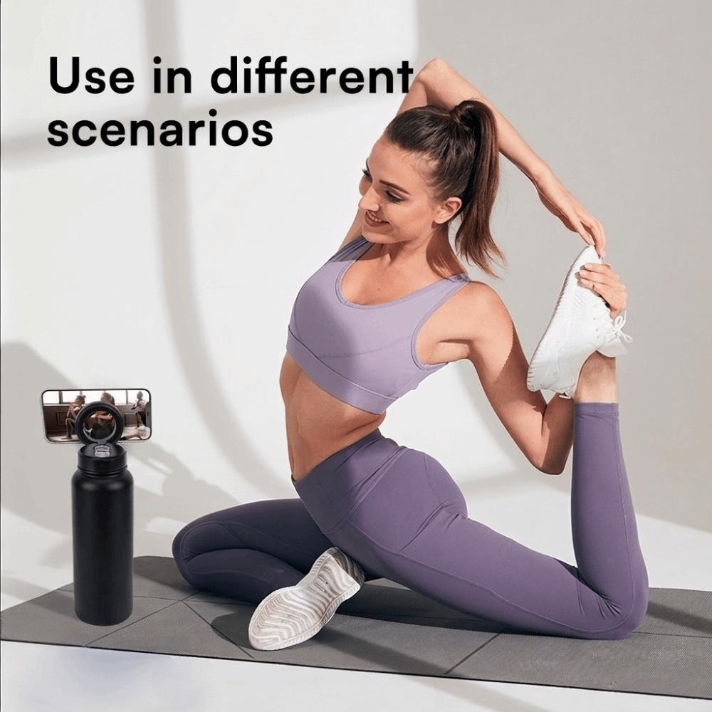 24oz Insulated Water Bottle Insulated Thermos Cup Magnetic Phone Holder Water Bottle Sports Use