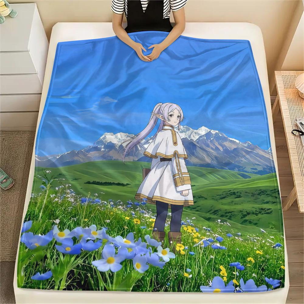 Frieren2 Flannel Blanket, High quality Comfortable for All Seasons, Home Decor, Warmth and Comfort