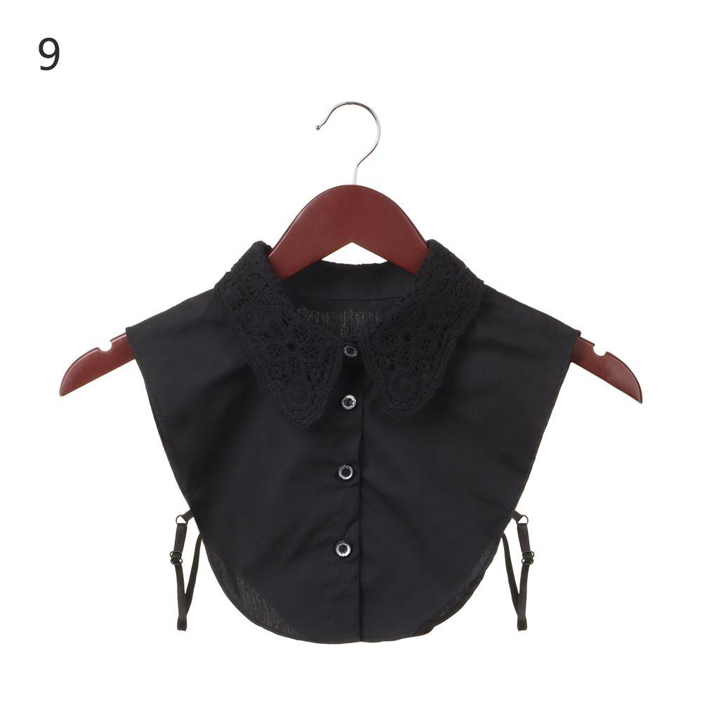 Front Tie White Lapel Fake Collar Blouse Detachable Collar Fake Women Vintage Lace Ladies False Blouse Collar Half Shirt