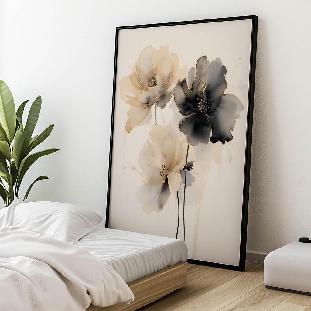 Kwiatowy Taniec Kwiatowy Taniec, 60X90 Cm, Rama Aluminiowa Czarna, Papier Matowy 230 Gsm