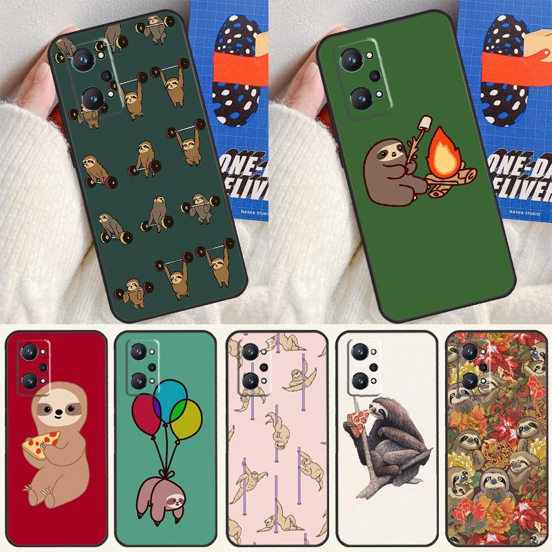Милый Ленивец Животное Для Realme 14 13 12 10 11 Pro Plus GT 6 6T 5 GT7 Pro C55 C51 C21Y C25S C67 C75 C53 C61 Чехол