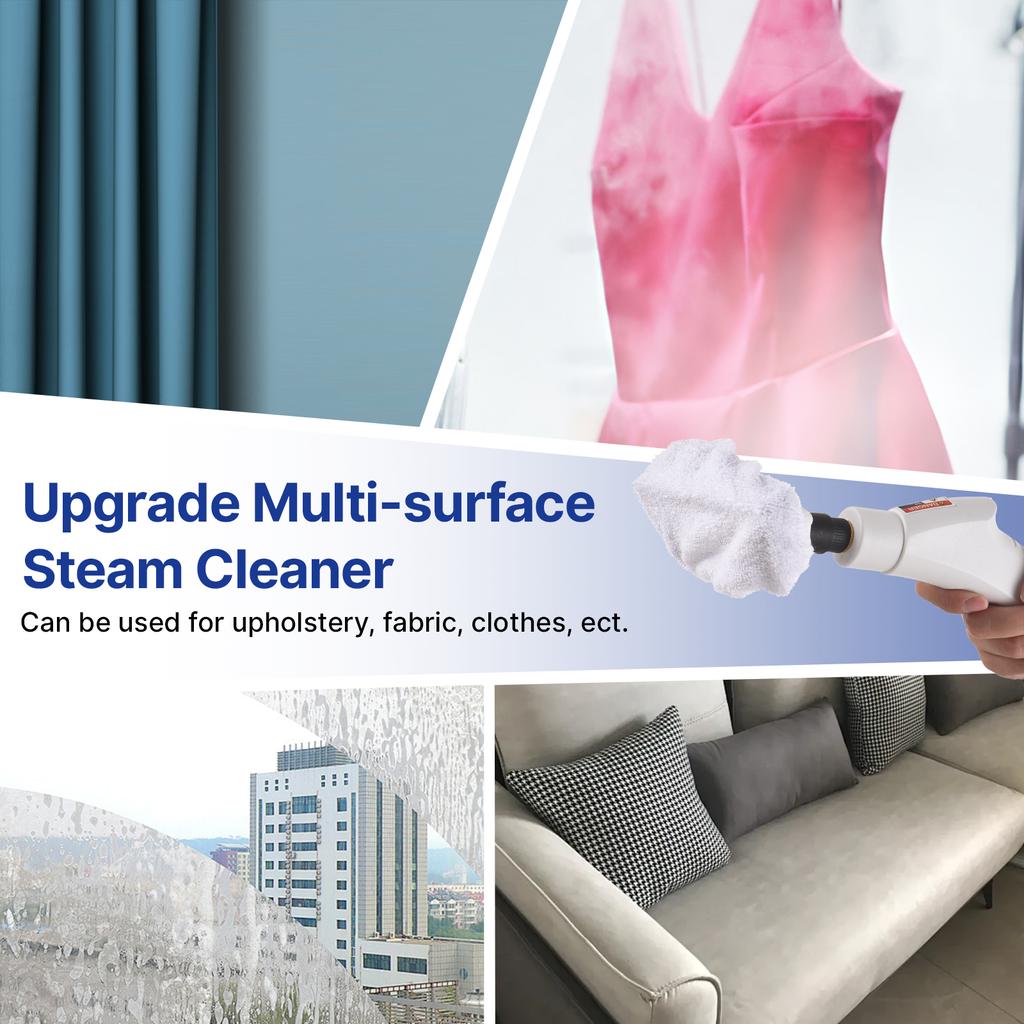 Ручной пароочиститель под давлением для глубокой очистки с 8 аксессуарами, умный сенсорный экран для одежды, стекла автомобиля, окна, кухни