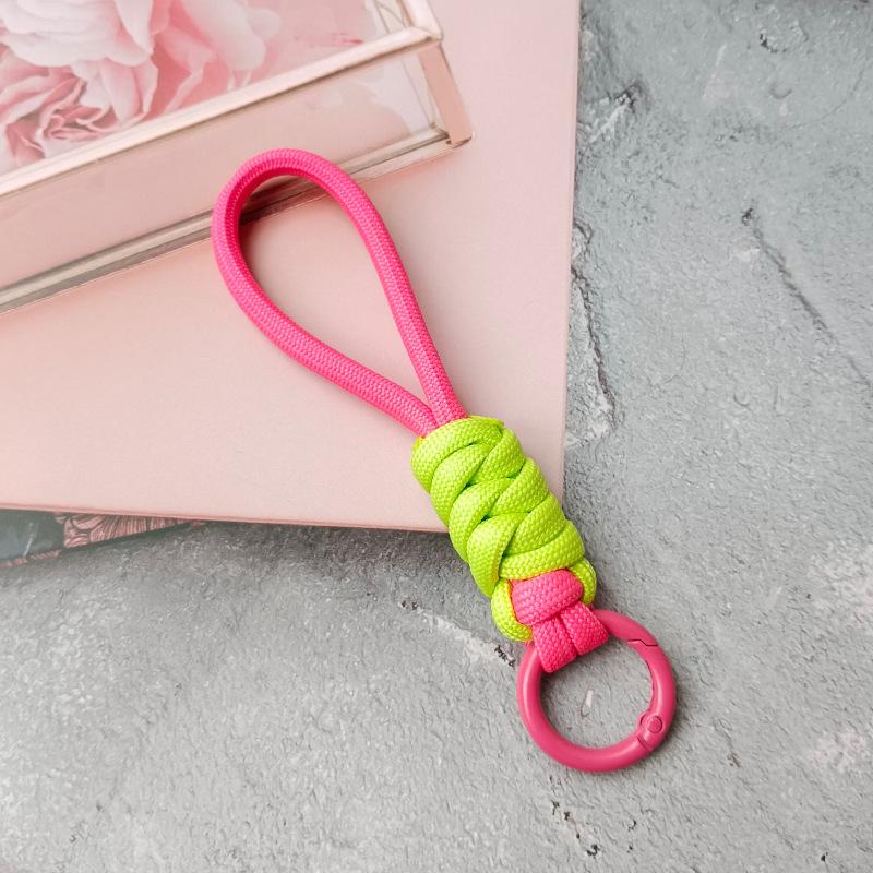 Color Combination Knot Mobile Lanyard Creative Short Braided Lanyard Mobile Phone Case Key Ring Can Be Detachable Anti-loss Rope