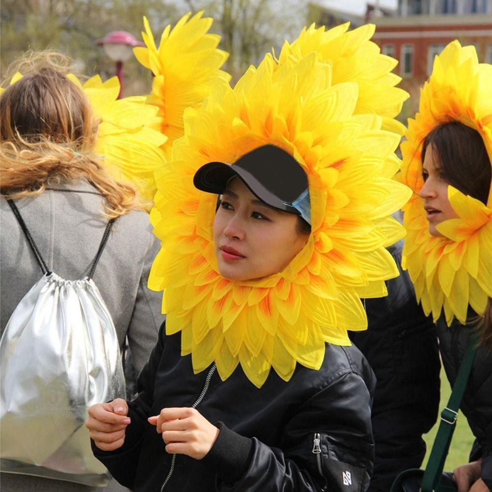 Dress Up Party Sunflower Hat Yellow Sunflower Hat Headpiece Sunflower Headgear Music Festival