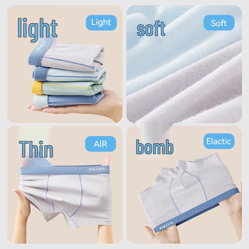 Детское нижнее белье из чистого хлопка Класса А - Подростковые и Большие Размеры, Полностью Хлопковая Ластовица, Антибактериальные Боксеры