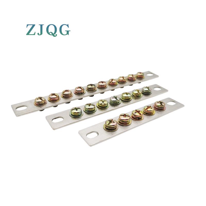 Available: Zero Ground Terminal Block with Copper Busbar - 25mm Wide, 3, 5, 7, & 10 Holes with Screws