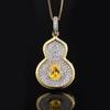 Fashion retro colored treasure necklace gourd pendant inlaid with zircon emerald collarbone chain women's jewelry premium