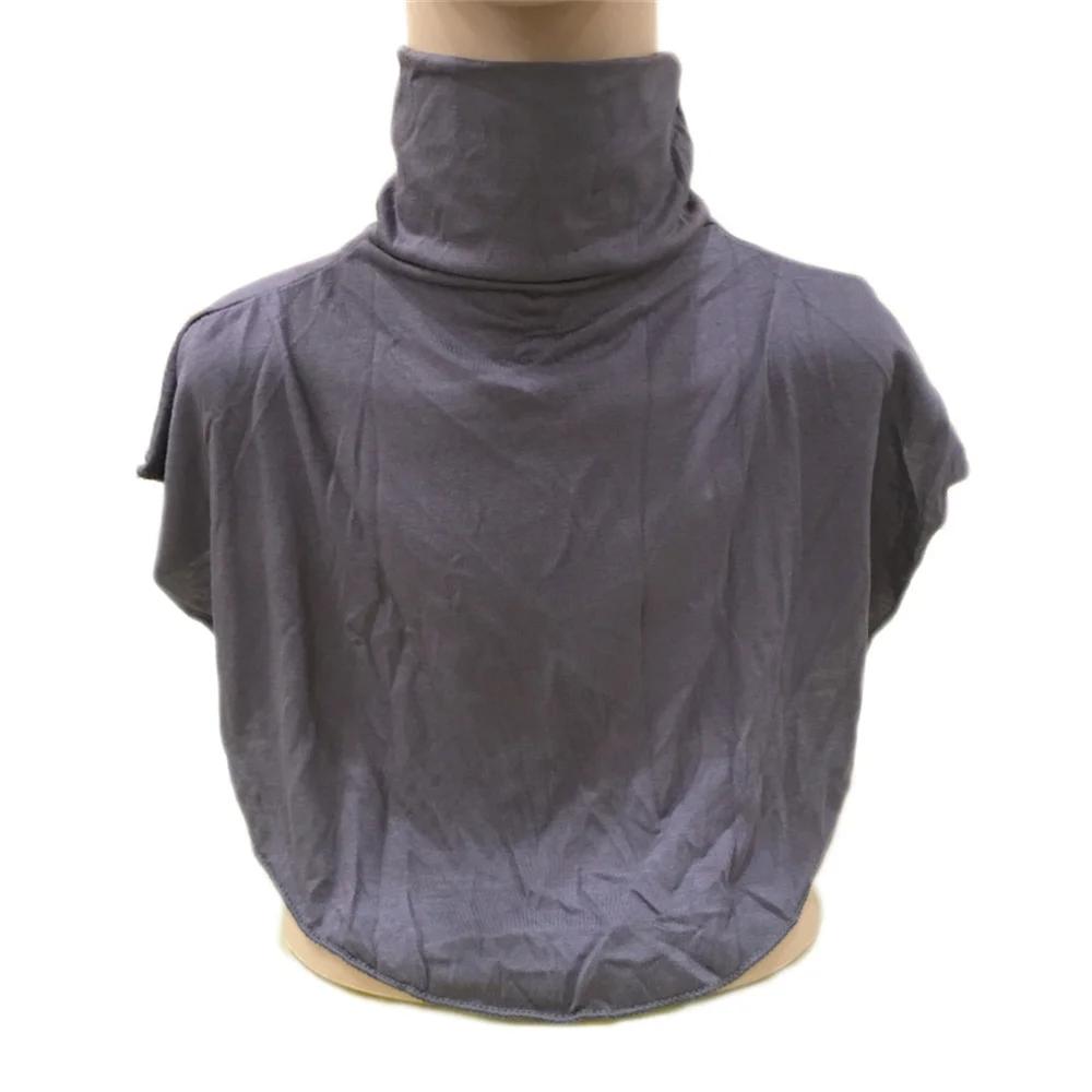 New Womens Muslim Modal Fake False Collar Islamic Hijab Extensions Turtleneck High Neck Cover Warmer Bright Solid Color Half Top
