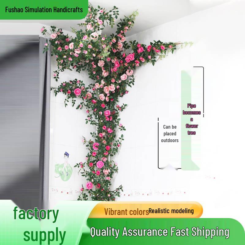 Artificial Rose Vine for Outdoor Decor - Hanging, Shading & Balcony Beautification