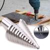 Silver 5-35mm Spiral Grooved Drill HSS Steel Large Step Cone Titanium Coated Metal Drill Bit Cut Tool Set Hole Cutter Tools