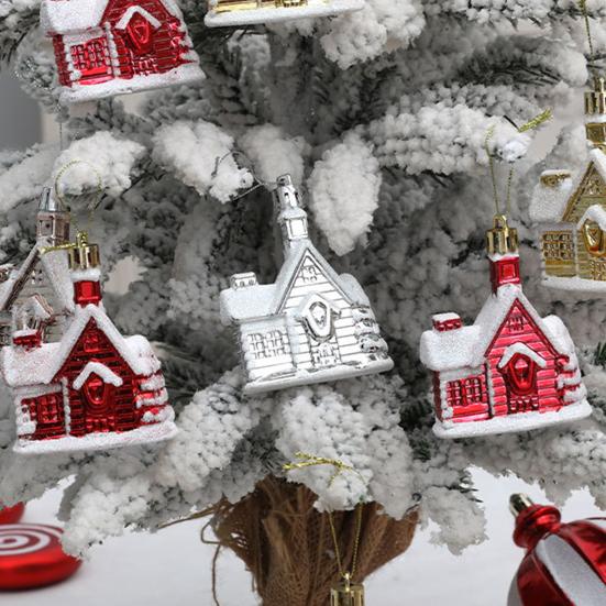4 шт. рождественские подвески в форме снега, уютный дом, новогодний гальванический орнамент для рождественской елки, многоразовые подвески из нержавеющей стали, праздничный подарок