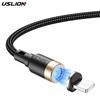 USLION 1M Magnetic USB Cable 3A Fast Charging Magnet Quick Charger Adapter Mobile Phone Cables