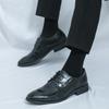 Hot Sale Leather Business Oxfords Shoes Luxury Brand Male Office Shoes Patent Leather Lace-Up Casual Shoes Men Flats