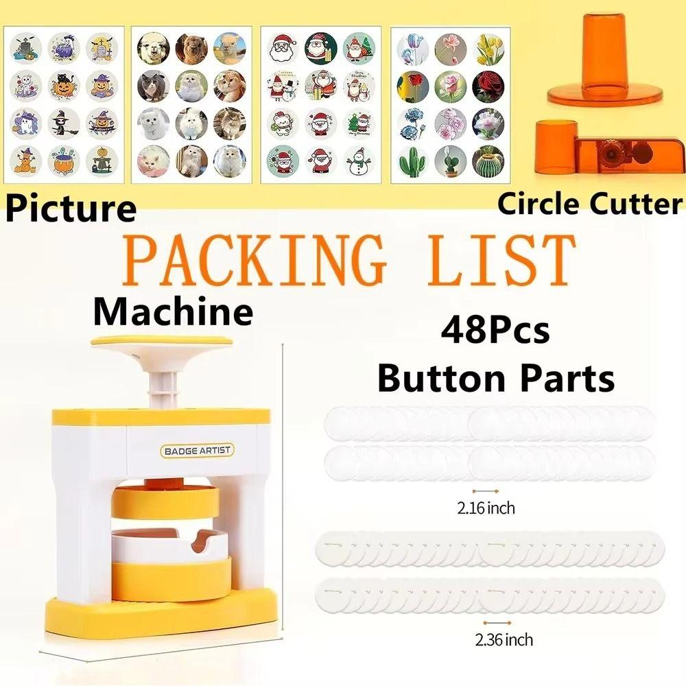 Punch Press Button Maker Machine Cute Stickers DIY Pin Maker Badge Maker Machine Kids Gift