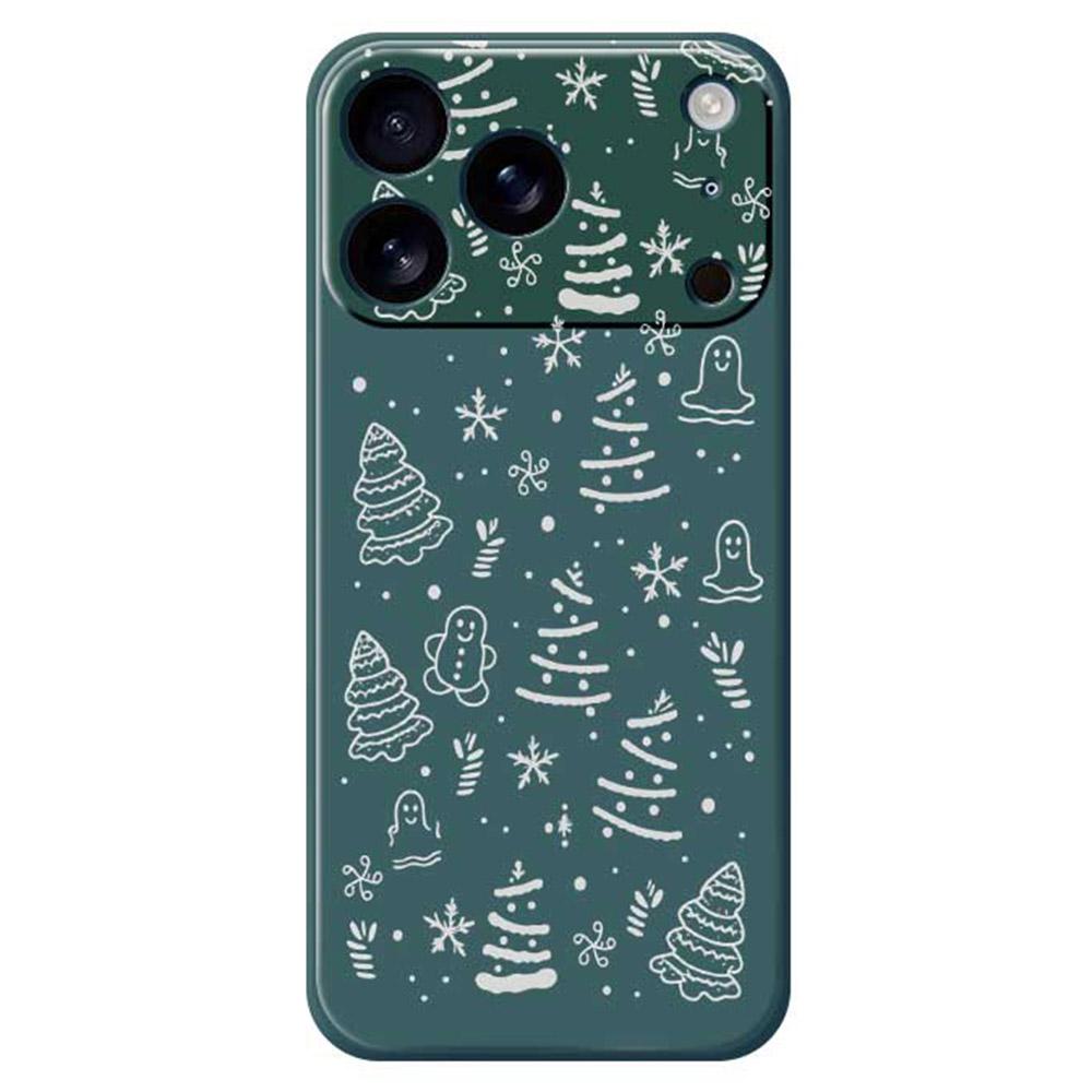 For iPhone 17 Pro Max Case Snowflake Gingerbread Pattern Printing Straight Edge TPU Phone Back Cover