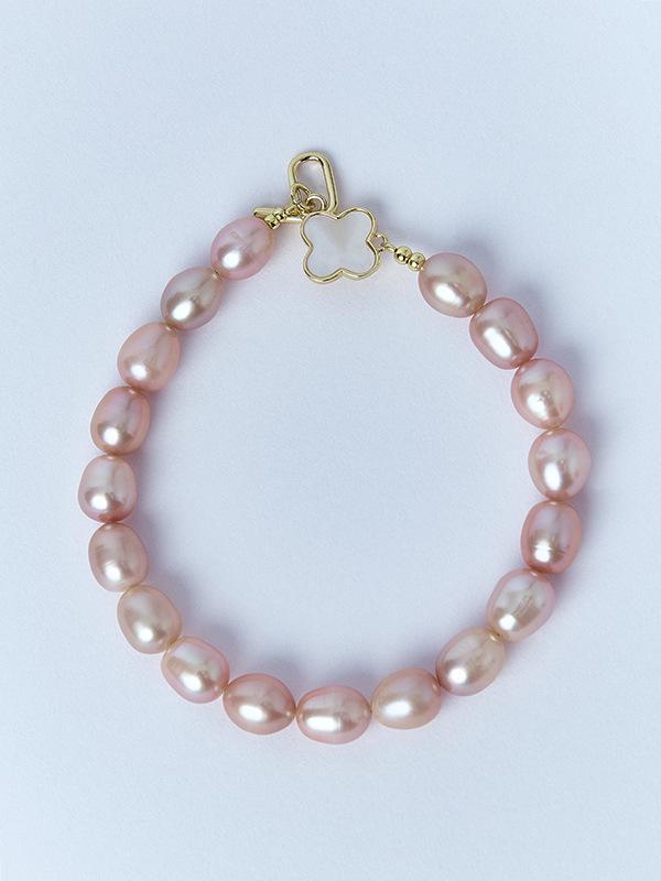 Модный браслет из натурального жемчуга 2025 года для женщин – Фиолетовый бисер на прочном эластичном шнуре