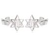[R3501] - Silver 'Star of David' Silver Earrings (rhodium) - 7 Mm