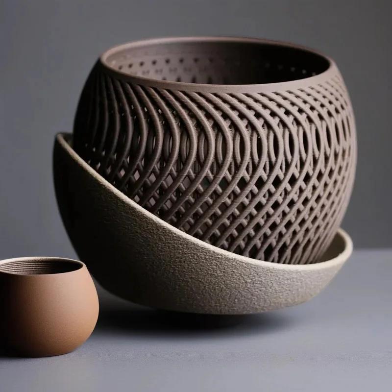 3D Printed Orchid Planter Polygonal Succulent Pot Modern Minimalist Artistic Elegant Balcony Decoration Flower Pot
