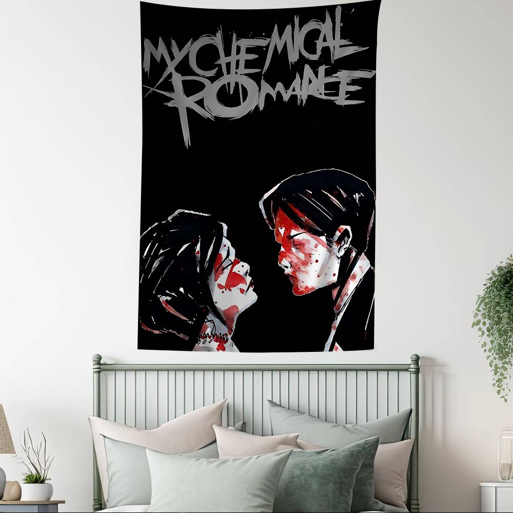Популярная рок-группа My Chemical Romance Аниме Гобелен Хиппи Цветочные Настенные Ковры Декор Комнаты В Общежитии Настенное Украшение Домашний Декор