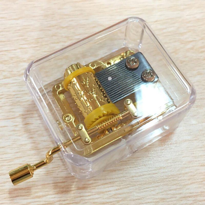Изысканная прозрачная акриловая квадратная золотая музыкальная шкатулка Gurdy с ручным управлением