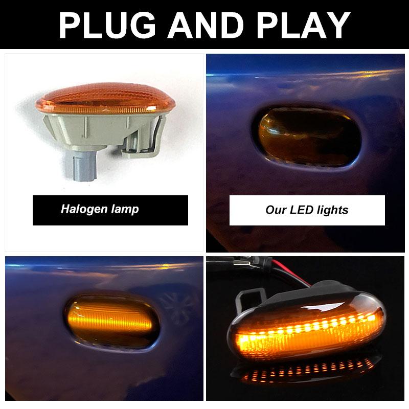 2PCS LED Turn Signal Lamps Side Marker Blinker Lights For Mitsubishi Triton/L200 2005-2015 Pajero Montero Sport Nativa 2008-2016Turn Signal 2