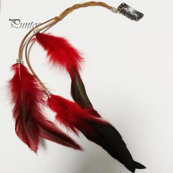 Заколка для волос в виде пера, цветная кожаная длинная заколка для волос с кисточками, легко сочетающийся головной убор, аксессуары для волос для тематических вечеринок