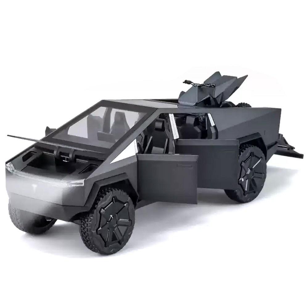 Premium 1:24 Scale Diecast Tesla Cybertruck Alloy Pull-Back Model Car - Black