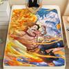 Фланелевое одеяло с принтом персонажей One Piece, Высококачественное, Удобное для всех сезонов, Декор для дома, Тепло и уют, Идеально для рождественских подарков