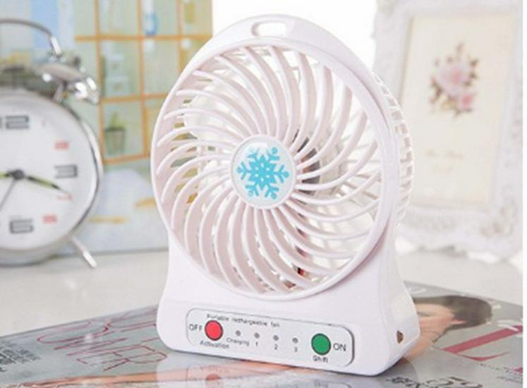 Rechargeable USB Snowflake Fan with Night Light - Portable Mini Handheld or Desktop Use