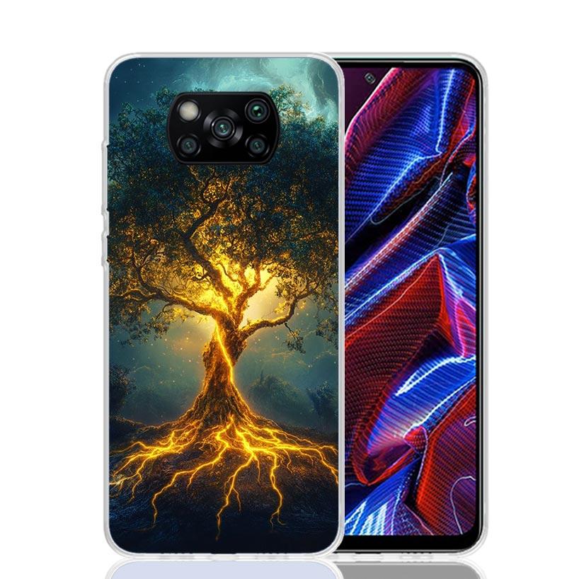 Tree of Life Space Phone Case For Xiaomi Poco F7 Ultra X7 X6 Pro X5 Redmi 15 15C 13 13C 12 12C 10 10A 10C 9 9A 9C 9T Shell Poco