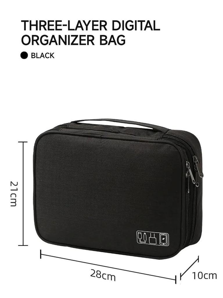 Цифровая сумка для хранения, многофункциональный водонепроницаемый органайзер для кабелей, сумка для наушников, сумка для макияжа с отделениями, портативная сумка, дорожная сумка большой вместимости