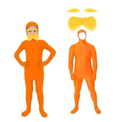 Желтые Усы и Брови Костюм на Хэллоуин Оранжевый Комбинезон Костюм Вечеринка