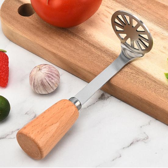 Машинка для картофеля из нержавеющей стали, деревянная длинная ручка, пищевой многофункциональный ручной инструмент для измельчения моркови и овощей, кухонные гаджеты