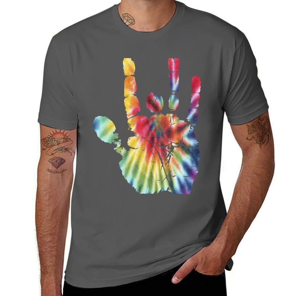 Tie Dye Jerry Garcia Hand Tshirt Work Duty Casual Tshirt