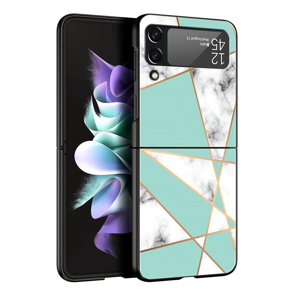 Роскошный подарочный чехол для телефона Samsung Galaxy Z Flip 4 Fold Black Hard Shell для Samsung Z Flip 3 5G Cover Couqe Cute Marble Fashion