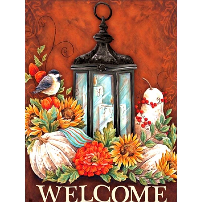 5D Diy алмазная живопись цветок тыква набор для вышивки крестом круглая вышивка мозаика художественная картина горный хрусталь подарок на Хэллоуин