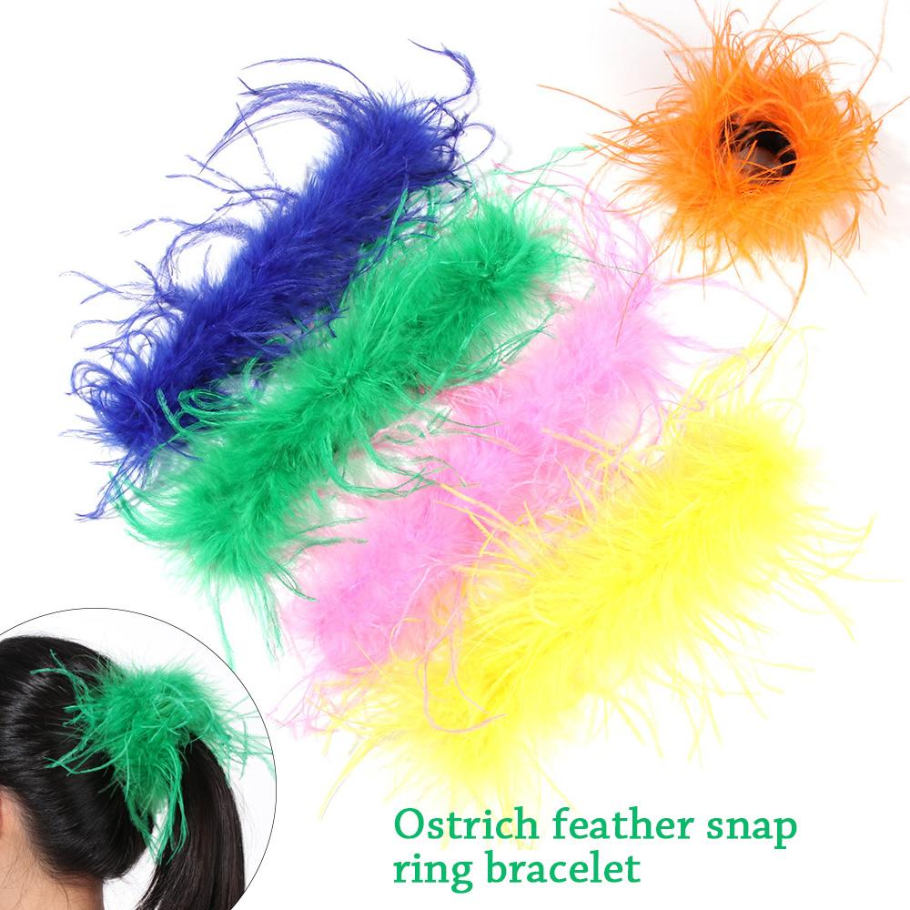 Cuff Sleeves Ostrich Slap Bangle Wristband Patting Circle Feather Slap Bracelets Hair Accessories