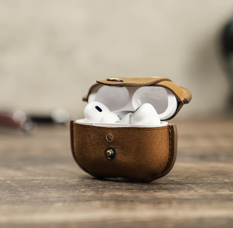Чехол ручной работы из натуральной кожи для AirPods Pro 2