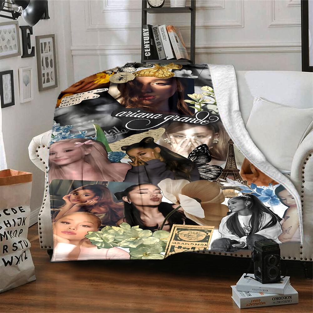 Ariana Grande Collage Blanket Soft Throw Blanket For Home Bedroom Bed Sofa Travel Office Solid Christmas Blanket